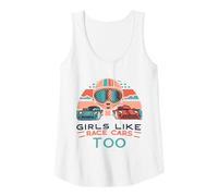 Mujer Divertido Drag Racing Race Car Chica A las chicas también les gustan los coches de carreras Camiseta sin Mangas