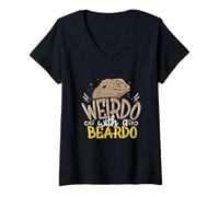 Mujer Divertido Dragón Barbudo Lagarto Amante Reptil Dueño Humor Mascota Camiseta Cuello V