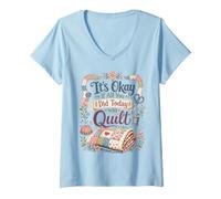 Mujer Divertido edredón Crafter Cita It's Okay If All You Did Today Was Camiseta Cuello V