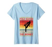 Mujer Divertido Electricista apoya al liniero Local Pole Dancer Camiseta Cuello V
