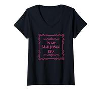 Mujer Divertido En Mi Era Mah-Jong Mahjongg Mah Jong Jugar Mahjong Mahj Camiseta Cuello V