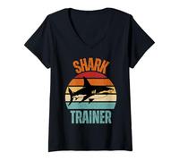 Mujer Divertido Entrenador de Tiburones Shark Lover Marine Biology 2025 Camiseta Cuello V