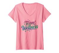 Mujer Divertido Entrenador físico de Team Wellness Squad Yoga Advocate Camiseta Cuello V