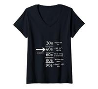 Mujer Divertido Envejecimiento Boob Chart 40th Cumpleaños Broma Broma Llegar Viejo Camiseta Cuello V