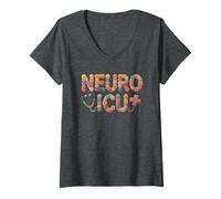 Mujer Divertido Equipo de Bienestar de neurociencia Cerebral en la UCI de Neuro Camiseta Cuello V