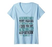 Mujer Divertido Fe Cristiana Tantas Oraciones Antes de Cuss You Camiseta Cuello V