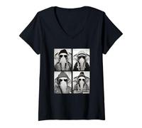 Mujer Divertido Gángster Elefante Hip Hop Rap Calle Animal Urbano Meme Camiseta Cuello V