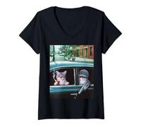 Mujer Divertido Gángster Gato Diciendo Mafia Mobster Noir Humor Mujeres Yo Camiseta Cuello V