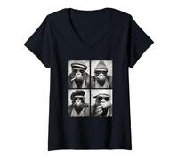 Mujer Divertido Gángster Gorilas Hip Hop Rap Calle Animal Urbano Meme Camiseta Cuello V