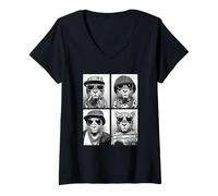 Mujer Divertido Gángster Leopardos Hip Hop Rap Calle Urbano Animal Meme Camiseta Cuello V