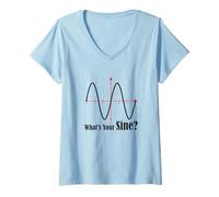 Mujer Divertido Geometría Humor Matemáticas Juego de Palabras ¿Cuál es tu Gráfico de Onda sinusoidal Camiseta Cuello V