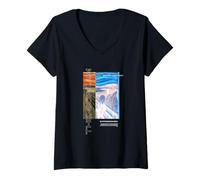 Mujer Divertido gráfico artístico de Edvard Munch Scream Famoso Camiseta Cuello V