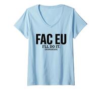Mujer Divertido gráfico de Humor con Frase lingüística de la Herencia rumana Camiseta Cuello V