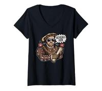 Mujer Divertido gráfico de la Historia de los Tudor de Dechead Her King Henry VIII Camiseta Cuello V