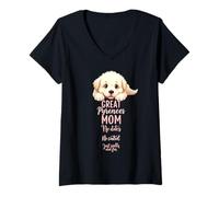 Mujer Divertido Gran Pirineo Mamá Perro Pirineos Montaña Humor Cita Camiseta Cuello V