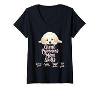 Mujer Divertido Gran Pirineo Mamá Perro Pirineos Montaña Humor Cita Camiseta Cuello V