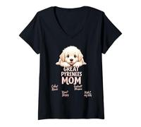 Mujer Divertido Gran Pirineo Mamá Perro Pirineos Montaña Humor Cita Camiseta Cuello V