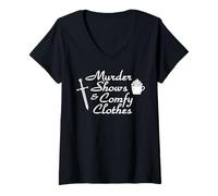 Mujer Divertido Historias de Detectives Policíaca Novela Cinéfilo Camiseta Cuello V