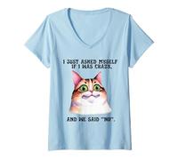 Mujer Divertido humor de gato hablando conmigo mismo para amantes de los gatos locos raro Camiseta Cuello V