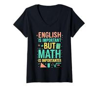 Mujer Divertido Humor matemático gramatical para Profesores y Estudiantes Nerd Camiseta Cuello V