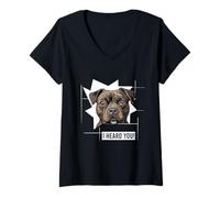 Mujer Divertido Humor para Perros dueño de Bull Terrier de Staffordshire Camiseta Cuello V