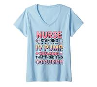 Mujer Divertido Im Just a Nurse in The Front IV Pump Struggle Nurses Camiseta Cuello V