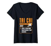 Mujer Divertido Instructor de Tai Chi Definición Fighting Tai Chi Trainer Camiseta Cuello V