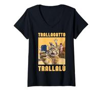 Mujer Divertido Italiano Brainrot AI Generar Personajes Viral Meme Camiseta Cuello V