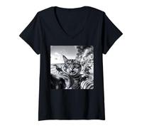 Mujer Divertido Italiano Brainrot Moda Viral Animal Humor Meme Broma Camiseta Cuello V