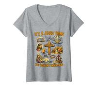 Mujer Divertido Jesús Cristianismo Fe Que no entenderías Camiseta Cuello V