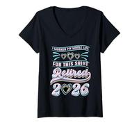 Mujer Divertido Jubilado 2026 Jubilación Regalo Trabajado Mi Vida Camiseta Cuello V