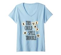 Mujer Divertido juego de mesa This Could Spell Trouble Camiseta Cuello V