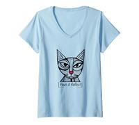 Mujer Divertido Juego de Palabras con Gatos Paws & Reflect Camiseta Cuello V