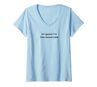 Mujer Divertido Jugador gráfico para mamá papá y mamá me Gusta el fútbol Camiseta Cuello V