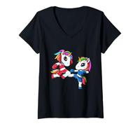 Mujer Divertido Koala de Muay Thai Kickboxing y Boxeo Tailandés Camiseta Cuello V