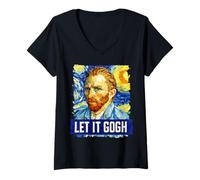Mujer Divertido Let It Go Legendary Van Gogh Starry Night Inspirado Camiseta Cuello V