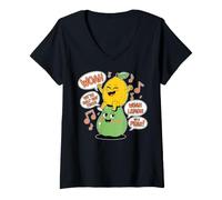 Mujer Divertido Limón en Pera, ¡Estamos a Medio Camino! Camiseta Cuello V