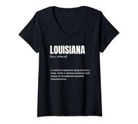 Mujer Divertido Luisiana Definición del Estado Cultura Comida Camiseta Cuello V