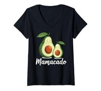 Mujer Divertido Mamacado Mamá Aguacate Lindo Día de la Madre Juego de palabras Camiseta Cuello V