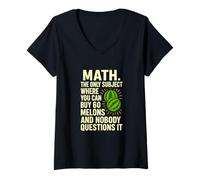 Mujer Divertido Math Melons Broma Humor Gráfico Camiseta Cuello V