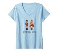 Mujer Divertido Meme de Cascanueces con Forma de Cascanueces, Galletas navideñas y nueces de BOFA DEEZ Nuts Camiseta Cuello V