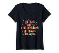 Mujer Divertido meme político sobre los pingüinos de la isla Heard Camiseta Cuello V