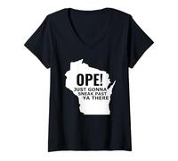 Mujer Divertido Midwest Ope Wisconsin Open Just Gonna Sneak Past Ya Camiseta Cuello V