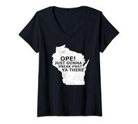 Mujer Divertido Midwest Ope Wisconsin Open Just Gonna Sneak Past Ya Camiseta Cuello V