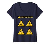 Mujer Divertido Nerd Conoce Tus Pistas Álgebra Geometría Matemáticas Profesor Camiseta Cuello V