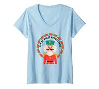 Mujer Divertido no mi Primer Cascanueces Navidad Ballet Bailarina Meme Camiseta Cuello V
