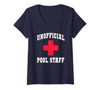 Mujer Divertido NO OFICIAL PERSONAL DE LA PISCINA Gym Bros Vacay Swim Cruise Camiseta Cuello V