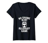 Mujer Divertido No Shame In My Recovery Juego Diciendo Camiseta Cuello V