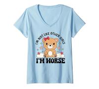 Mujer Divertido Oso de Peluche Kawaii I'm Not Like Other Girls I'm Worse Camiseta Cuello V