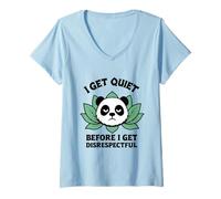 Mujer Divertido Oso Panda gruñón, Regalo de Animal para Hombres, Mujeres y niños Camiseta Cuello V